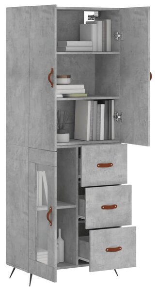 Skříň highboard betonově šedá 69,5x34x180 cm kompozitní dřevo 3195935