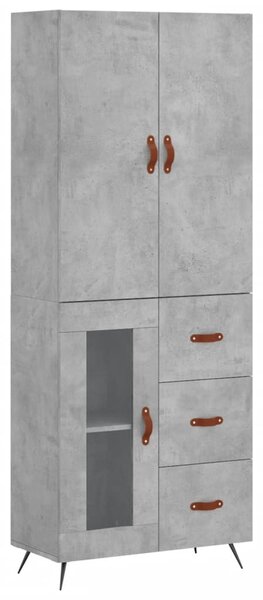 Skříň highboard betonově šedá 69,5x34x180 cm kompozitní dřevo 3195935
