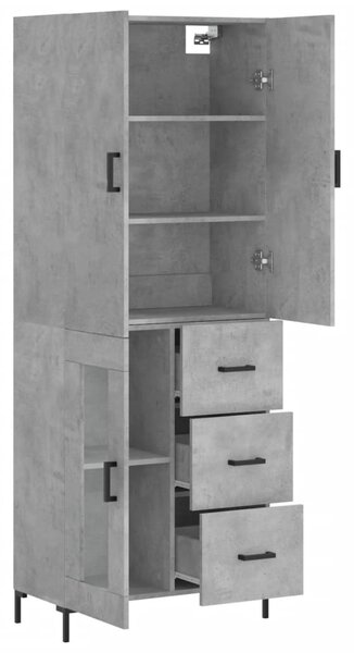 Skříň highboard betonově šedá 69,5x34x180 cm kompozitní dřevo 3195959
