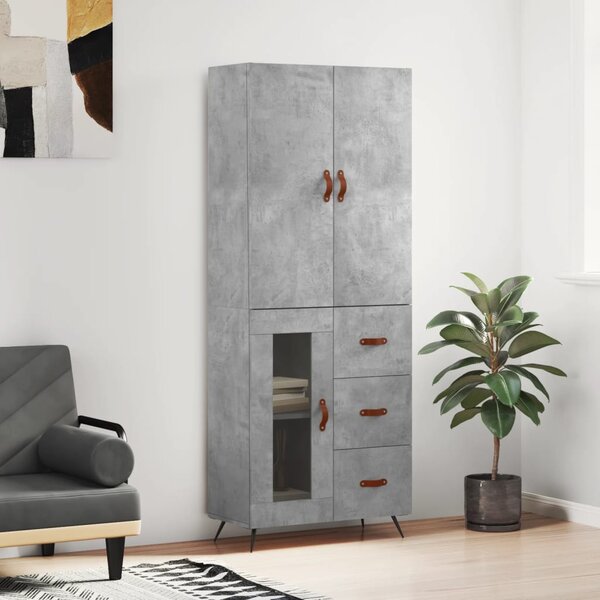 Skříň highboard betonově šedá 69,5x34x180 cm kompozitní dřevo 3195935