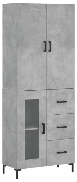 Skříň highboard betonově šedá 69,5x34x180 cm kompozitní dřevo 3195959