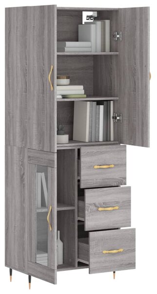 Skříň highboard šedá sonoma 69,5 x 34 x 180 cm kompozitní dřevo 3195945