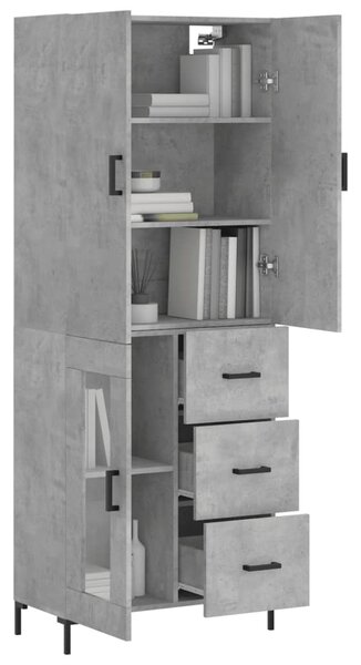 Skříň highboard betonově šedá 69,5x34x180 cm kompozitní dřevo 3195959