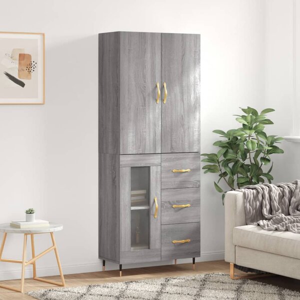 Skříň highboard šedá sonoma 69,5 x 34 x 180 cm kompozitní dřevo 3195945