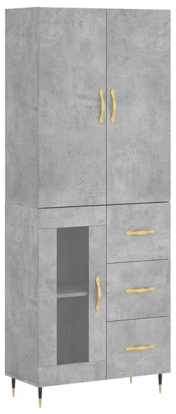Skříň highboard betonově šedá 69,5x34x180 cm kompozitní dřevo 3195943