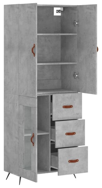 Skříň highboard betonově šedá 69,5x34x180 cm kompozitní dřevo 3195935
