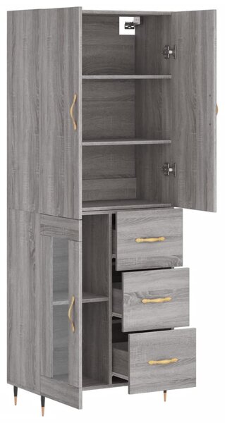 Skříň highboard šedá sonoma 69,5 x 34 x 180 cm kompozitní dřevo 3195945