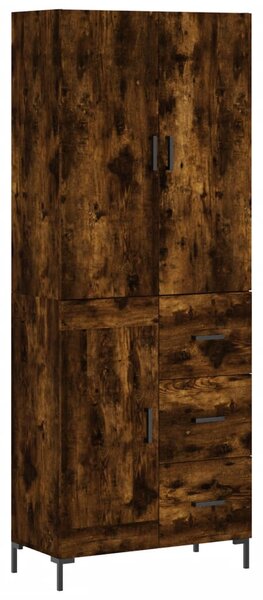 Skříň highboard kouřový dub 69,5 x 34 x 180 cm kompozitní dřevo 3196016