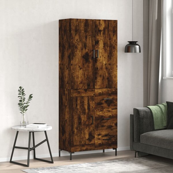 Skříň highboard kouřový dub 69,5 x 34 x 180 cm kompozitní dřevo 3196016