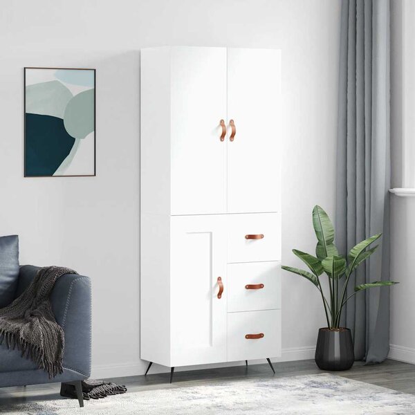 Skříň highboard bílá 69,5 x 34 x 180 cm kompozitní dřevo 3195987