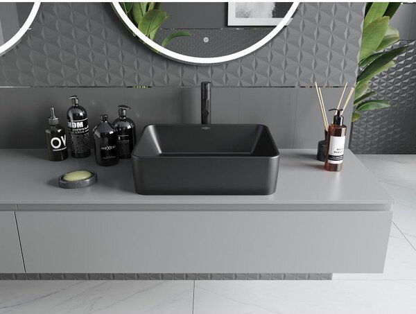 Mexen Catia umyvadlo na desku 48 x 37 cm, černá mat - 21314885