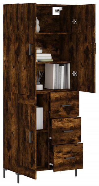 Skříň highboard kouřový dub 69,5 x 34 x 180 cm kompozitní dřevo 3196016