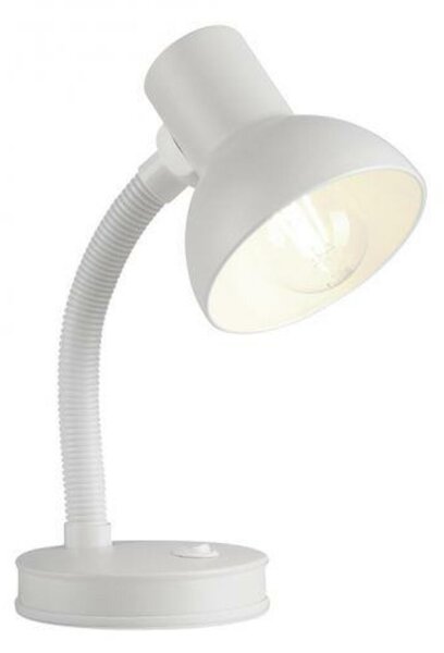 JUST LIGHT stolní lampa bílá s vypínačem na psací stůl, na noční stolek