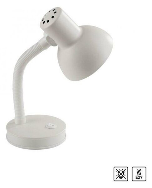 JUST LIGHT stolní lampa bílá s vypínačem na psací stůl, na noční stolek