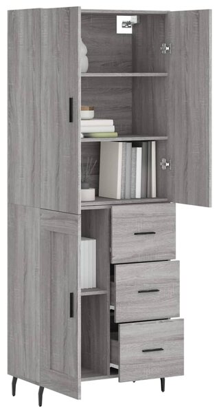 Skříň highboard šedá sonoma 69,5 x 34 x 180 cm kompozitní dřevo 3196033