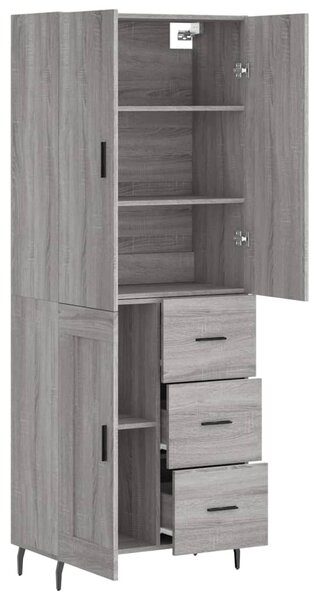 Skříň highboard šedá sonoma 69,5 x 34 x 180 cm kompozitní dřevo 3196033