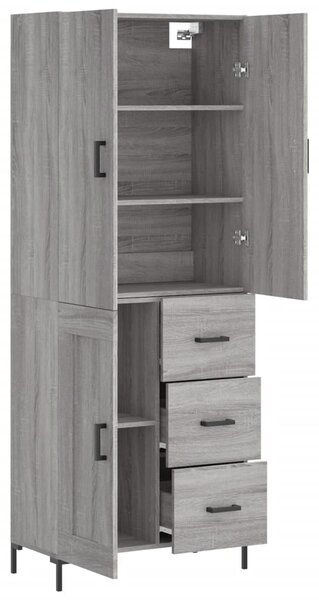 Skříň highboard šedá sonoma 69,5 x 34 x 180 cm kompozitní dřevo 3196017