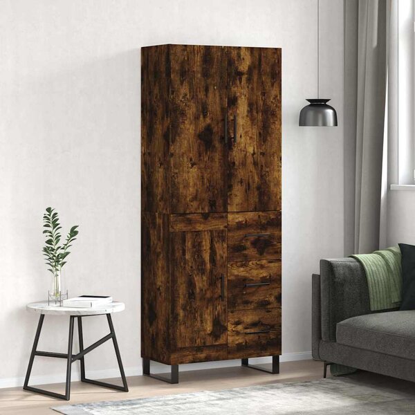 Skříň highboard kouřový dub 69,5 x 34 x 180 cm kompozitní dřevo 3196040