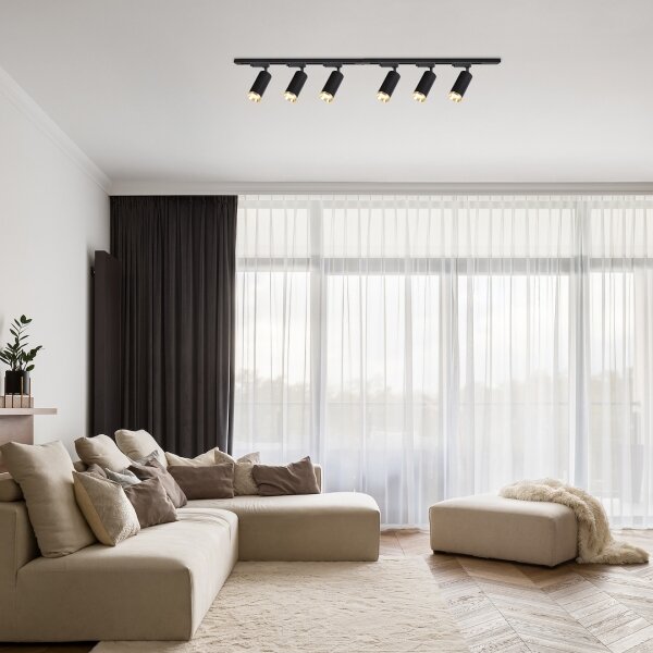 Bodové svítidlo v lištovém systému MICA 6xGU10/10W/230V černá/zlatá