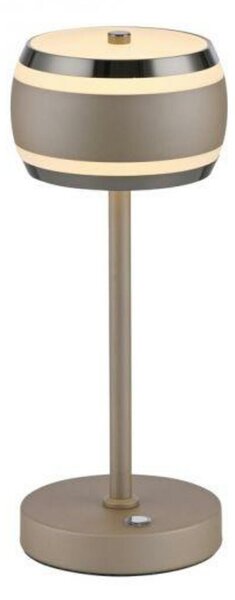 PAUL NEUHAUS LED nabíjecí stolní lampa PURE Falling Rings, bronzová, dotykový stmívač, 2200-5000K