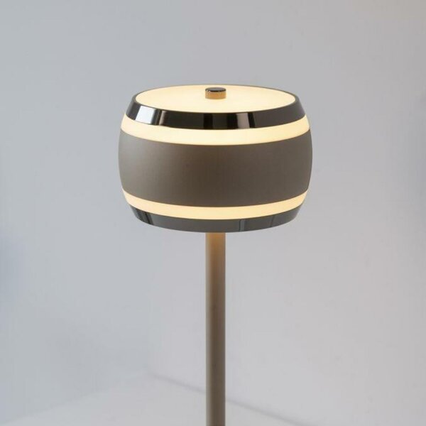 PAUL NEUHAUS LED nabíjecí stolní lampa PURE Falling Rings, bronzová, dotykový stmívač, 2200-5000K