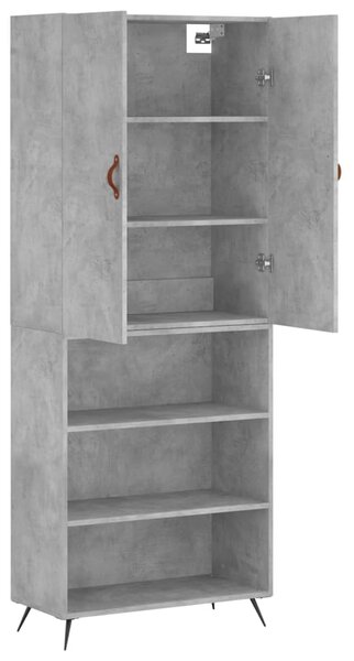 Skříň highboard betonově šedá 69,5x34x180 cm kompozitní dřevo 3196047