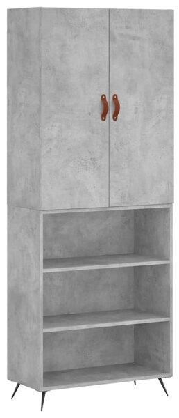 Skříň highboard betonově šedá 69,5x34x180 cm kompozitní dřevo 3196047