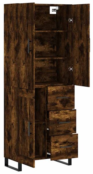 Skříň highboard kouřový dub 69,5 x 34 x 180 cm kompozitní dřevo 3196040