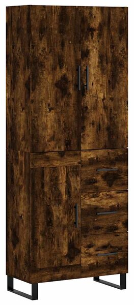 Skříň highboard kouřový dub 69,5 x 34 x 180 cm kompozitní dřevo 3196040