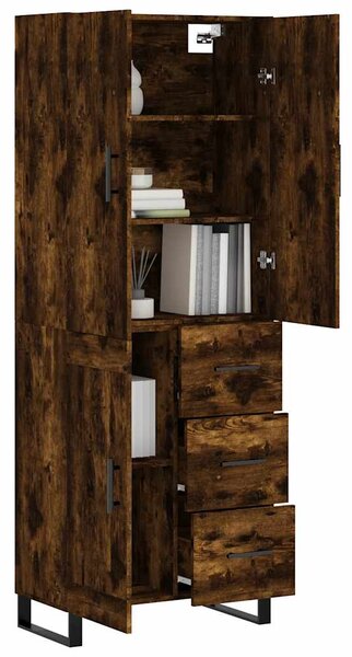 Skříň highboard kouřový dub 69,5 x 34 x 180 cm kompozitní dřevo 3196040