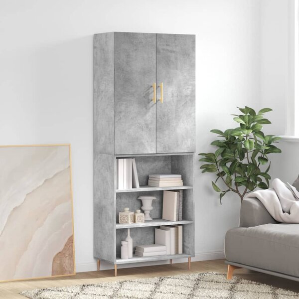 Skříň highboard betonově šedá 69,5x34x180 cm kompozitní dřevo 3196063