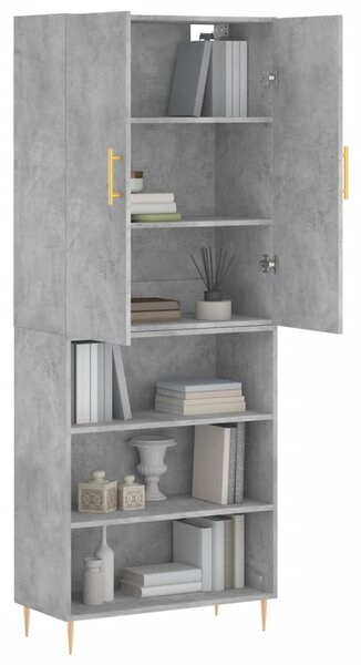 Skříň highboard betonově šedá 69,5x34x180 cm kompozitní dřevo 3196063