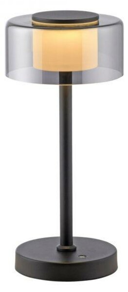 PAUL NEUHAUS LED stolní lampa USB černá na baterie dotykový stmívač paměťová funkce 3000K