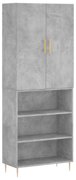 Skříň highboard betonově šedá 69,5x34x180 cm kompozitní dřevo 3196063