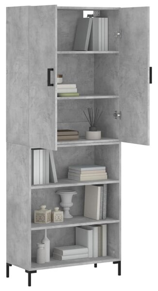 Skříň highboard betonově šedá 69,5x34x180 cm kompozitní dřevo 3196071