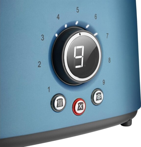 Sencor - Topinkovač s dvěma otvory a rozpékačem 1000W/230V modrá