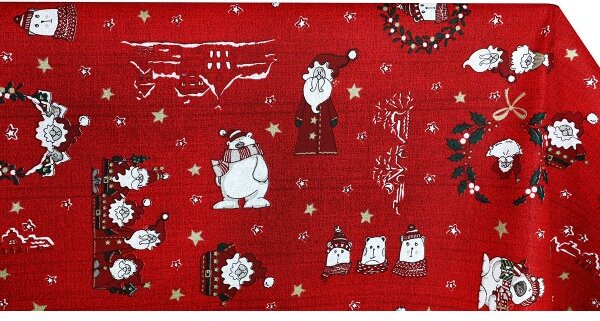 Vánoční ubrus Medvídek červený 90x90 cm Rudá 90x90 cm