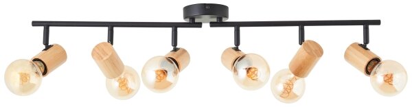 Brilliant - Bodové svítidlo KERRY 6xE27/40W/230V černá/bambus