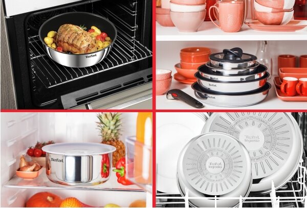 Tefal - Sada nádobí 3 ks INGENIO COOK nerez