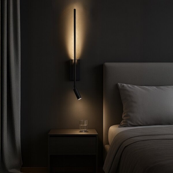 LED Nástěnné svítidlo TORCH LED/6W/230V + LED/3W černá