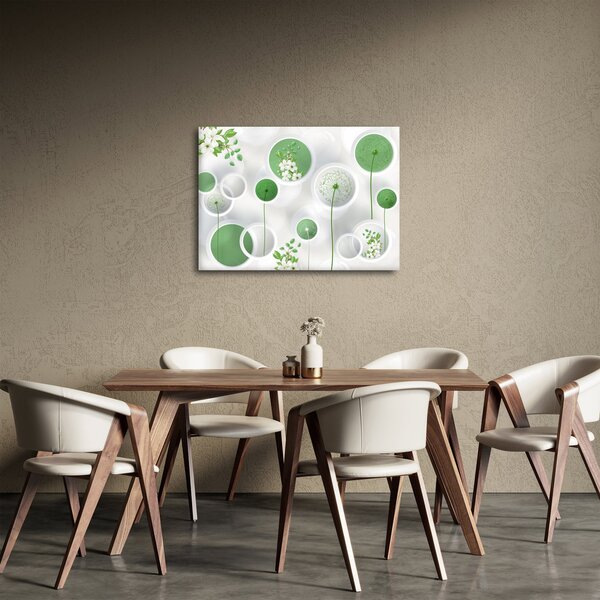 Obraz - Květy v kruzích (70x50 cm)