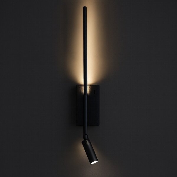 LED Nástěnné svítidlo TORCH LED/6W/230V + LED/3W černá