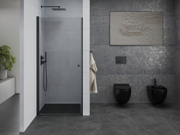 Mexen Pretoria sprchové dveře otočné 70 cm, transparentní, černé - 852-070-000-70-00