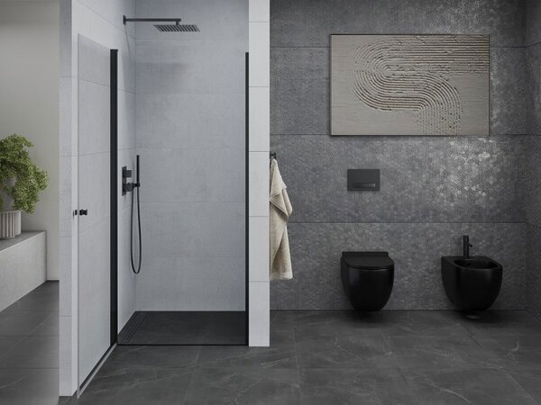 Mexen Pretoria sprchové dveře otočné 70 cm, transparentní, černé - 852-070-000-70-00