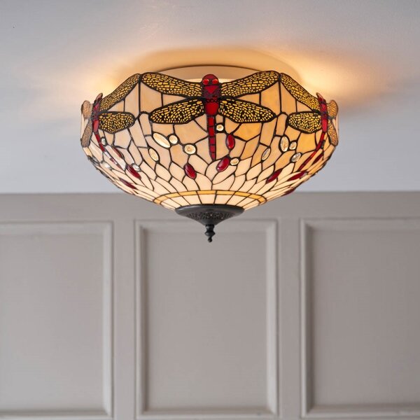Endon 70723 - Stropní svítidlo Tiffany DRAGONFLY 2xE27/60W/230V pr. 41 cm