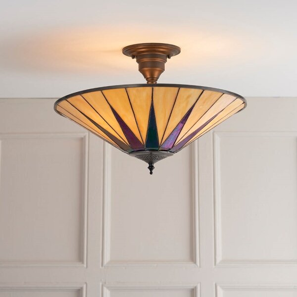 Endon 64043 - Přisazený lustr Tiffany DARK STAR 3xE27/60W/230V pr. 49 cm