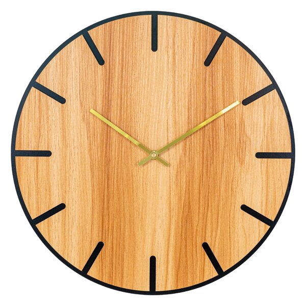 House Nordic Nástěnné hodiny Menton (Nástěnné hodiny ve struktuře přírodního dřeva Ø40 cm)