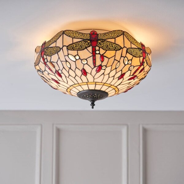 Endon 70723 - Stropní svítidlo Tiffany DRAGONFLY 2xE27/60W/230V pr. 41 cm