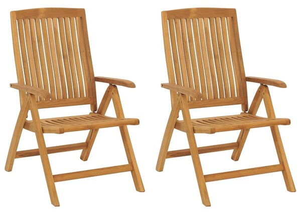 Skládací polohovací křesla s polštáři 2 ks, masivní teak 3196433