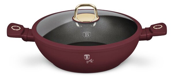 Pánev wok s poklicí a titanovým povrchem 30 cm Leonardo Collection